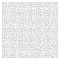 Abstract complex square maze with entrance and exit. An interesting game for children and adults. A mysterious puzzle. Vector illu Royalty Free Stock Photo