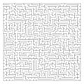 Abstract complex square maze with entrance and exit. An interesting game for children and adults. A mysterious puzzle. Vector illu Royalty Free Stock Photo