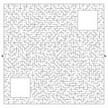 Abstract complex square maze with entrance and exit. An interesting game for children and adults. Vector illustration isolated on Royalty Free Stock Photo