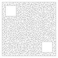 Abstract complex square maze with entrance and exit. An interesting game for children and adults. Vector illustration isolated on Royalty Free Stock Photo