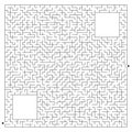 Abstract complex square maze with entrance and exit. An interesting game for children and adults. Vector illustration isolated on Royalty Free Stock Photo