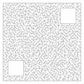 Abstract complex square maze with entrance and exit. An interesting game for children and adults. Vector illustration isolated on Royalty Free Stock Photo