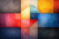 Abstract Complexity: Bold and Muted Colors, Geometric Shapes, Organic Forms. Visually Striking Image Evoking Order and C
