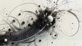 Abstract Complexity: Intricate monochrome abstract design, generative ai
