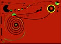 Abstract red background , Miro style whit empti space