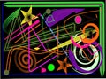 Abstract black background with colorful dynamic shapes Royalty Free Stock Photo