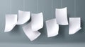 An abstract composition features white paper sheets that float and curl against a dark gray background, accompanied by soft Royalty Free Stock Photo