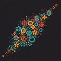 Abstract composition featuring an array of interconnected geometric shapes, Royalty Free Stock Photo