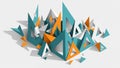 Abstract composition featuring an array of spiky triangular 3D Royalty Free Stock Photo