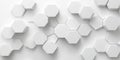 Abstract White Hexagon Pattern on a White Background Royalty Free Stock Photo