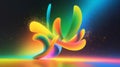 Abstract composition featuring colorful, curved shapes creating a vibrant and dynamic scene Royalty Free Stock Photo