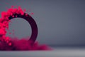 Abstract composition featuring a dark ring partially obscured by vibrant pink smoke Royalty Free Stock Photo