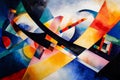 Abstract art composition with different shapes and lines Royalty Free Stock Photo