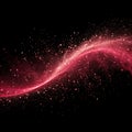 Swirling pink light particles forming a dynamic wave on black background abstract Royalty Free Stock Photo
