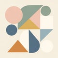 Abstract composition featuring geometric shapes on a beige backgroun Royalty Free Stock Photo