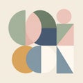 Abstract composition featuring geometric shapes in pastel tones Royalty Free Stock Photo