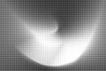 Halftone gradient, abstract monochrome composition with soft curved light shape, dot pattern texture Royalty Free Stock Photo