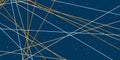 An abstract composition featuring intersecting light blue and brown lines on a dark background Royalty Free Stock Photo