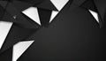 Black and white abstract geometric layered triangles Royalty Free Stock Photo