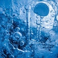Abstract composition featuring numerous air bubbles trapped within ice Royalty Free Stock Photo