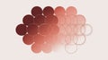 Circles Forming a Gradient Pattern From Dark Red to Light Pink on White Background Royalty Free Stock Photo