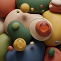 Spheres of varying sizes float among the shapes, adding depth and dynamism Royalty Free Stock Photo
