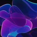 Abstract composition featuring translucent, fluid-like forms in shades of purple, blue, Royalty Free Stock Photo