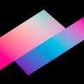 Abstract composition featuring two overlapping diagonal rectangles with gradient