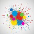 Composition featuring vibrant multicolored splatters resembling Royalty Free Stock Photo