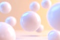 Abstract composition of floating pastel-colored spheres in a soft background Royalty Free Stock Photo