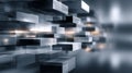 Abstract floating blocks perspective modern technology background Royalty Free Stock Photo