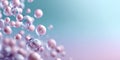 Abstract composition of floating transparent and pink spheres with soft blue and purple gradient background in 3D rendering Royalty Free Stock Photo
