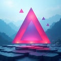 Floating Triangles in Layered Depth Royalty Free Stock Photo