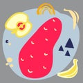 abstract composition of fruits and vegetables in the Doodle Stule