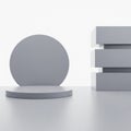 Abstract Geometric Display Platforms on White Background podium Royalty Free Stock Photo