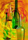 Abstract composition of glass bottles_2