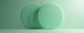 Abstract composition with layered circles in soft mint green. Clean geometric shapes create depth and minimalist design. Light Royalty Free Stock Photo