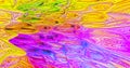 Abstract composition of liquid art mixing the colors of the rainbow forming waves. 3D Illustration Royalty Free Stock Photo