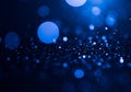 Abstract composition with numerous blue bokeh light spots, creating a sense of depth and dimension Royalty Free Stock Photo