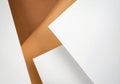 Abstract composition of ocher white papers