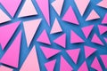 Abstract Composition With Pink Triangular Paper Shapes