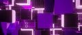 Abstract composition purple cubes boxes background 3D render