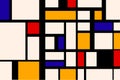 Abstract composition, retro painting in Piet Mondrian style