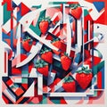 Abstract composition of schematich fraises Royalty Free Stock Photo