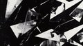 Abstract composition of sharp, angular shapes in black and white, creating a dynamic visual effect Royalty Free Stock Photo