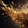 Abstract Composition of Shattered Gold Geometric Shapes Royalty Free Stock Photo