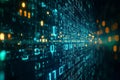 Abstract Composition Showcasing Floating Binary Code in 3D Rendering Royalty Free Stock Photo