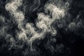 Abstract composition of swirling, smoke-like patterns in grey-white against dark background, creating mysterious organic texture Royalty Free Stock Photo
