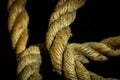 Abstract composition, texture details of thick and strong rope isolated on blurred background Royalty Free Stock Photo