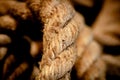 Abstract composition, texture details of thick and strong rope isolated on blurred background Royalty Free Stock Photo